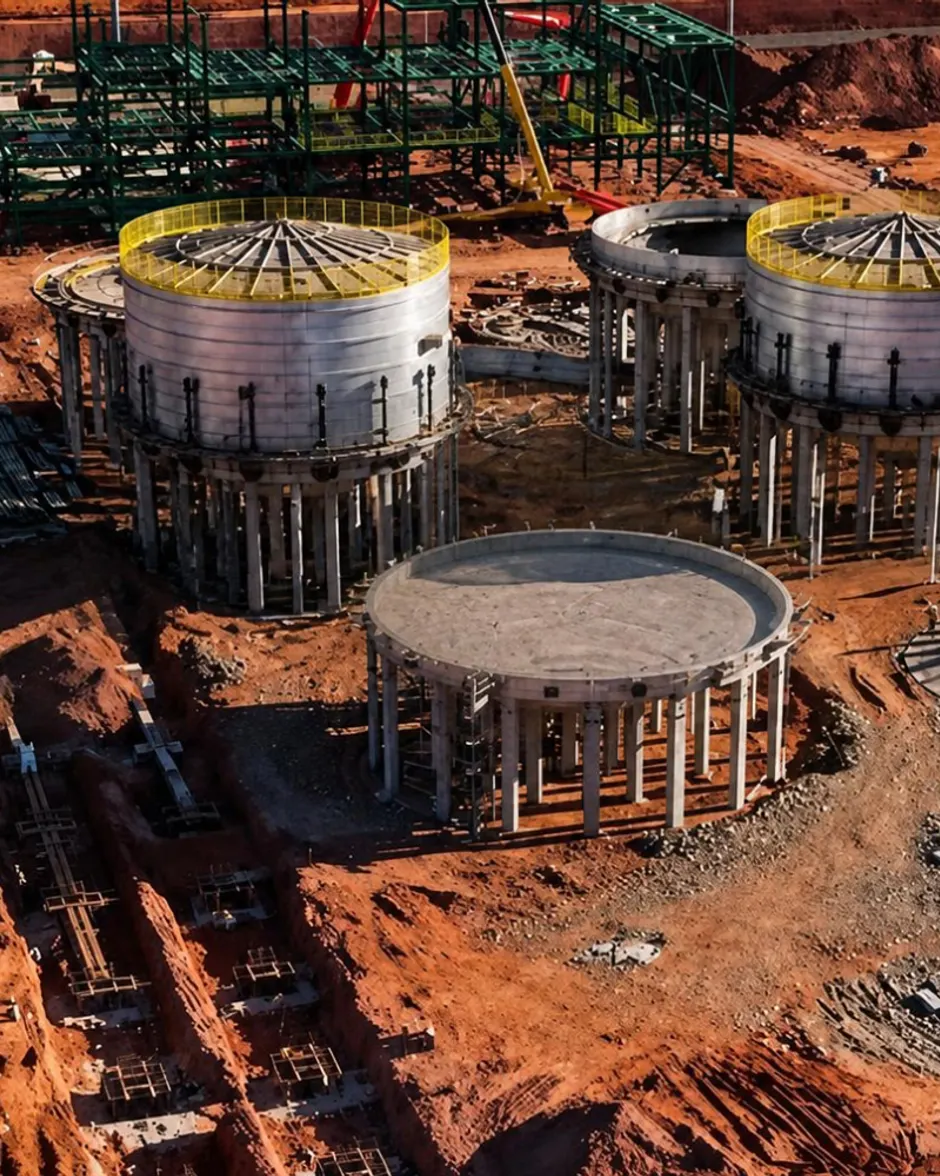 Bases e estruturas para tanques